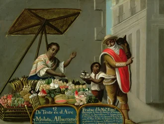 A Coloured Man and his Mulatto Wife, from a series on mixed marriages in Mexico